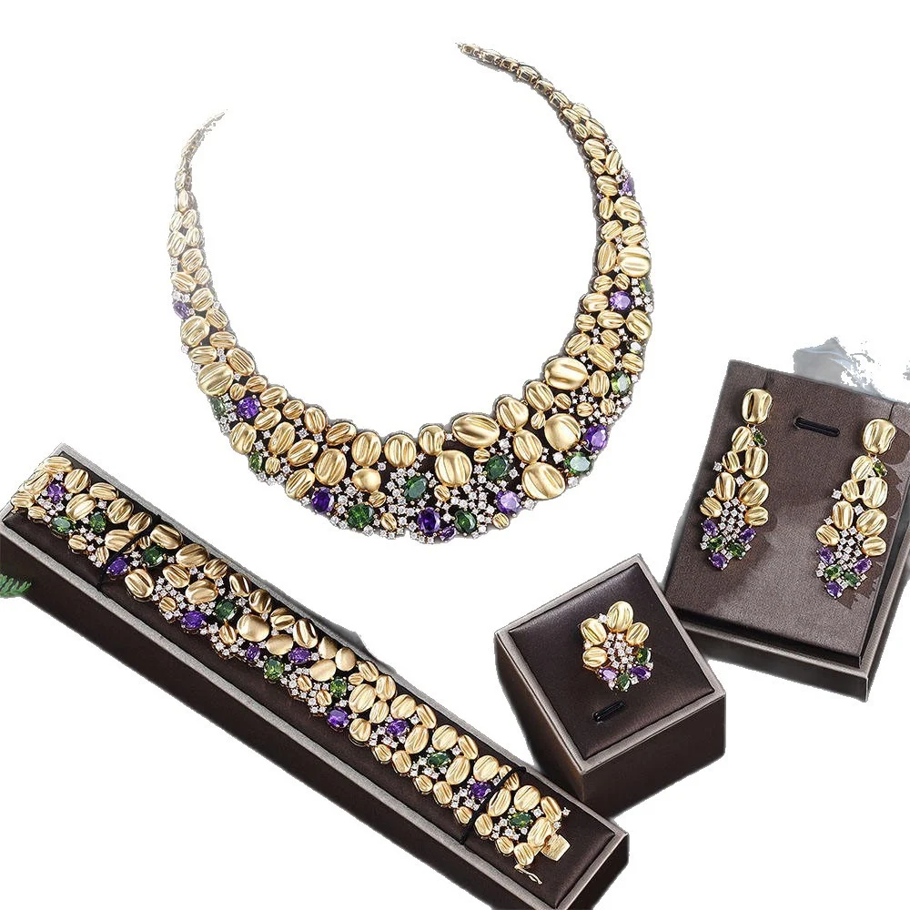 Exaggerated Necklace And Earring Wedding Set, Luxurious Fashionable — image 6