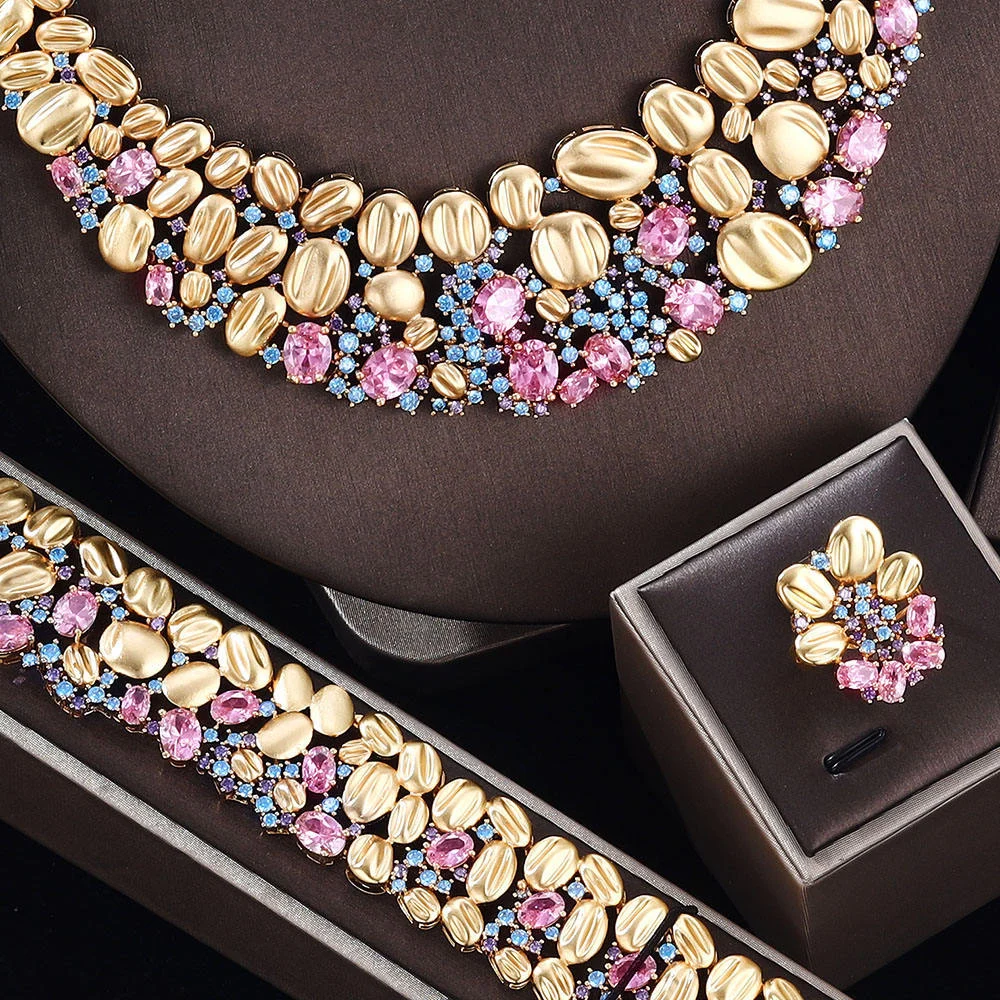 Exaggerated Necklace And Earring Wedding Set, Luxurious Fashionable — image 5