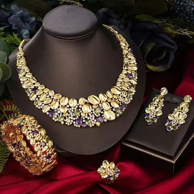 Exaggerated Necklace And Earring Wedding Set, Luxurious Fashionable — image 3