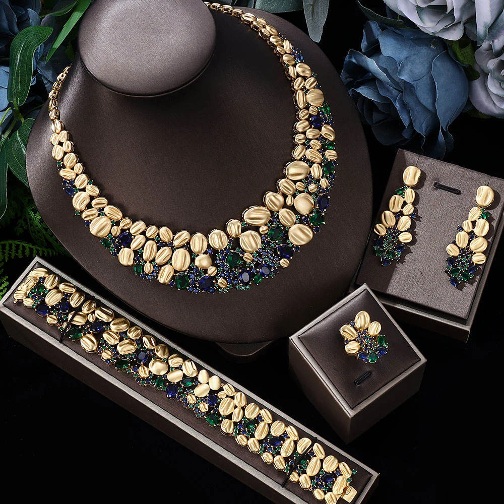 Exaggerated Necklace And Earring Wedding Set, Luxurious Fashionable — image 4