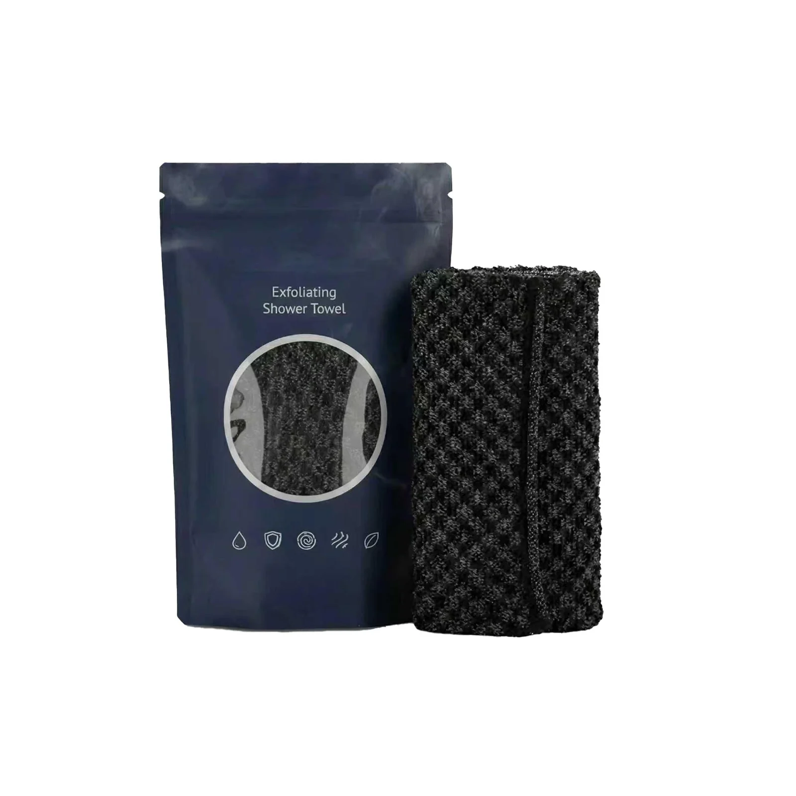 Exfoliating Bath Towel Black Checkered 1pc-bag — image 8