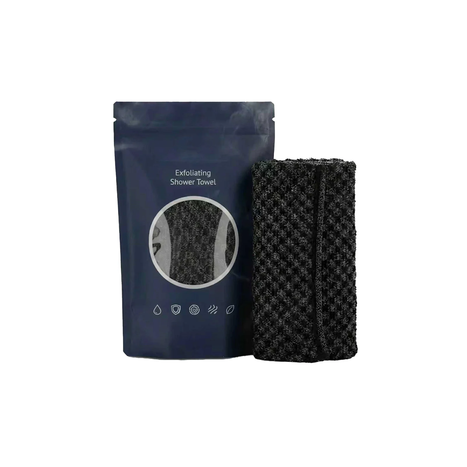 Exfoliating Bath Towel Black Checkered 1pc-bag — image 9