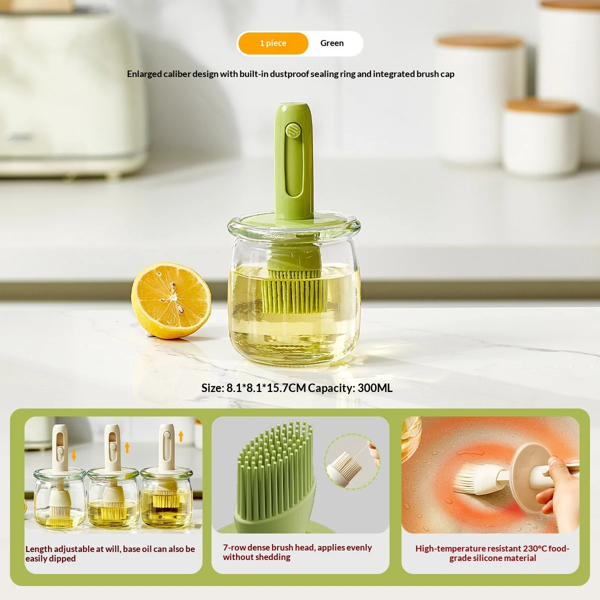 Extendable Oil Brush Bottle With Integrated Caphigh-temperature Resistant Silicone — image 6