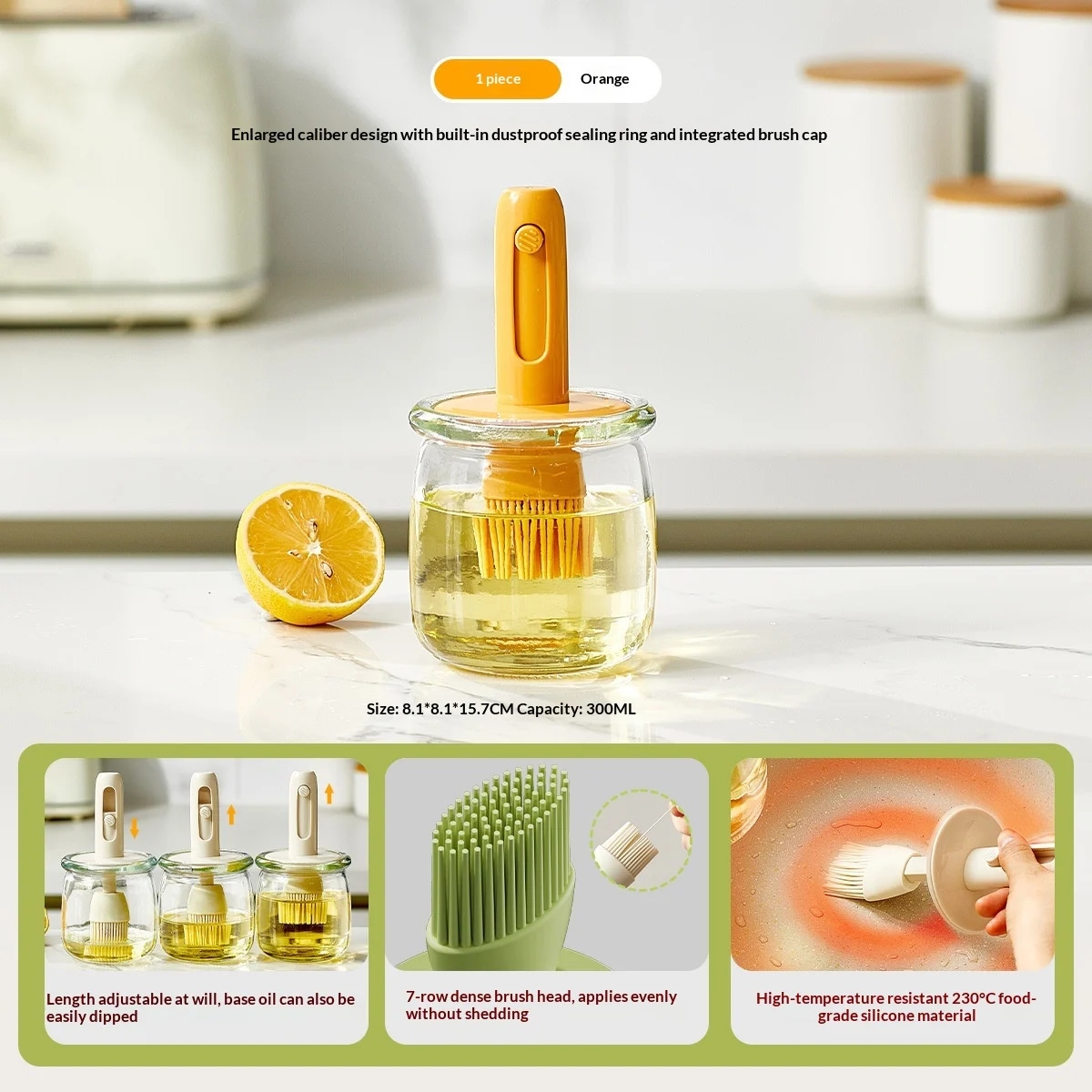 Extendable Oil Brush Bottle With Integrated Caphigh-temperature Resistant Silicone — image 5