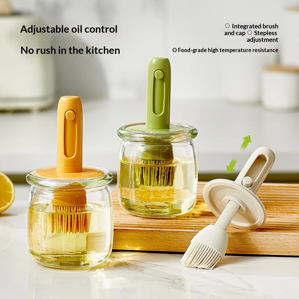 Extendable Oil Brush Bottle With Integrated Caphigh-temperature Resistant Silicone — image 3