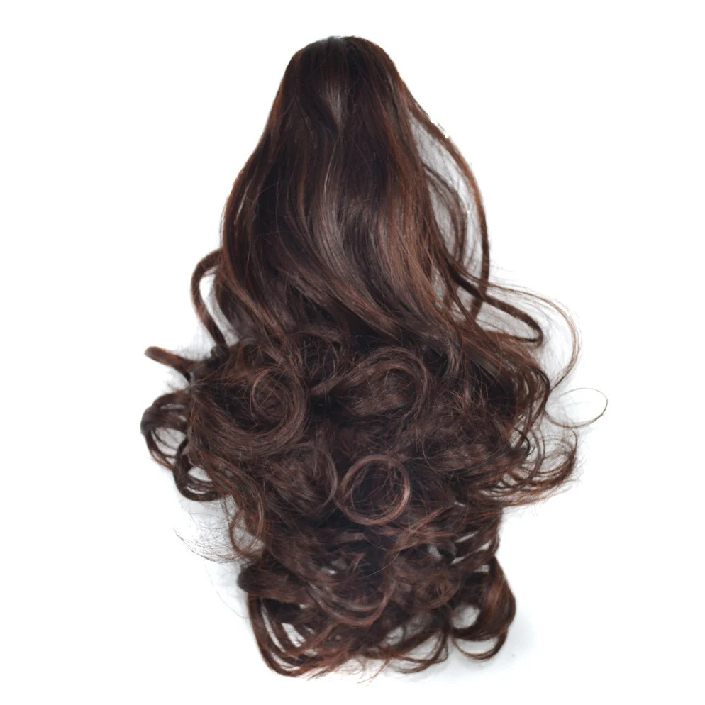 Fake Ponytail Short Curly Hair Claw Clip Realistic Pear Flower Chemical Fiber — image 8