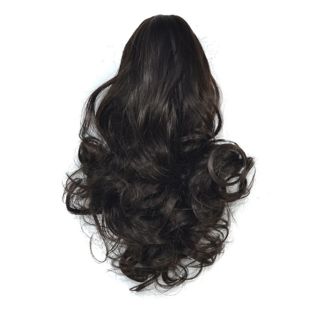 Fake Ponytail Short Curly Hair Claw Clip Realistic Pear Flower Chemical Fiber — image 4