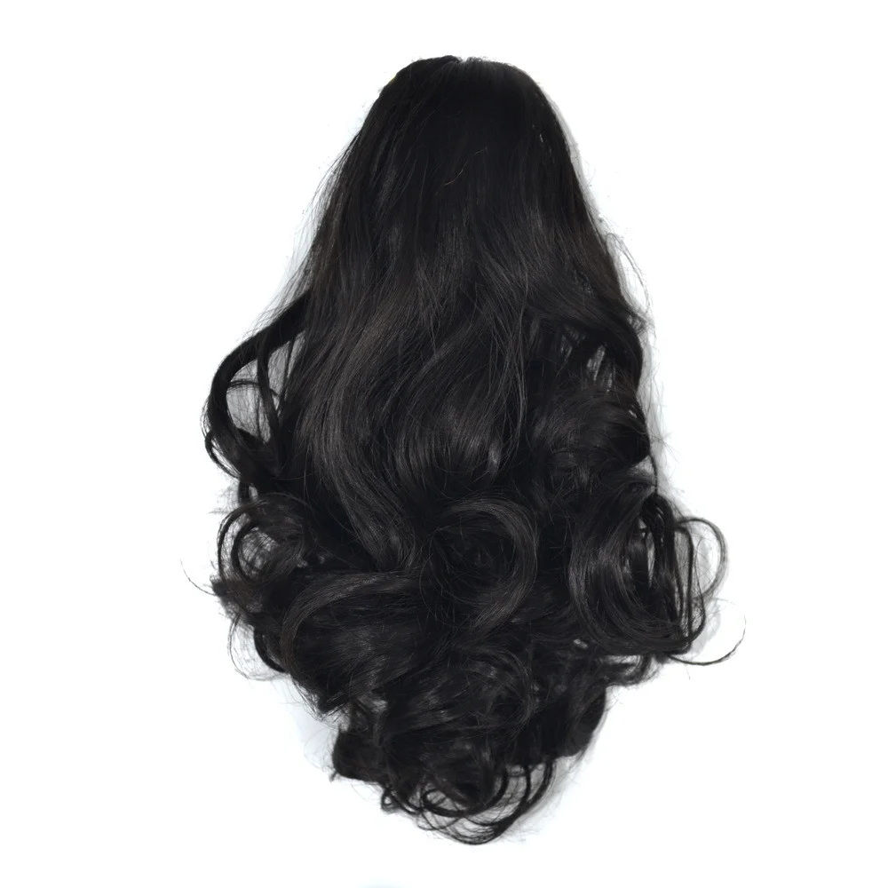 Fake Ponytail Short Curly Hair Claw Clip Realistic Pear Flower Chemical Fiber — image 3