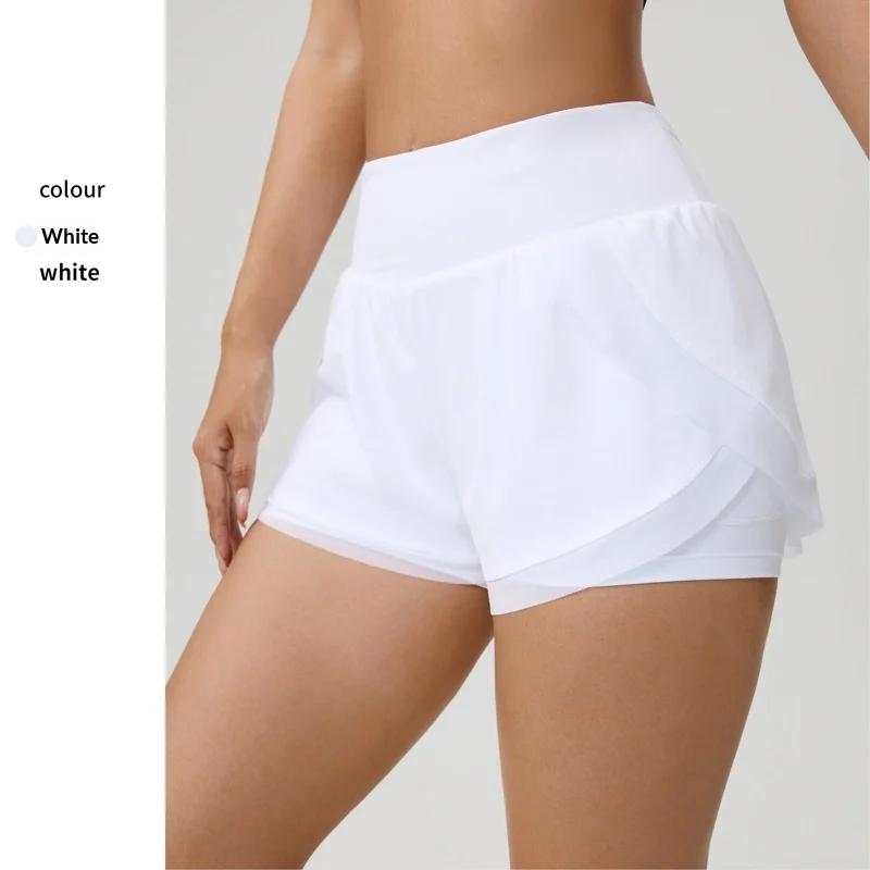 Fake Two-piece Yoga Shorts Womens Thin-style Athletic Fitness — image 7