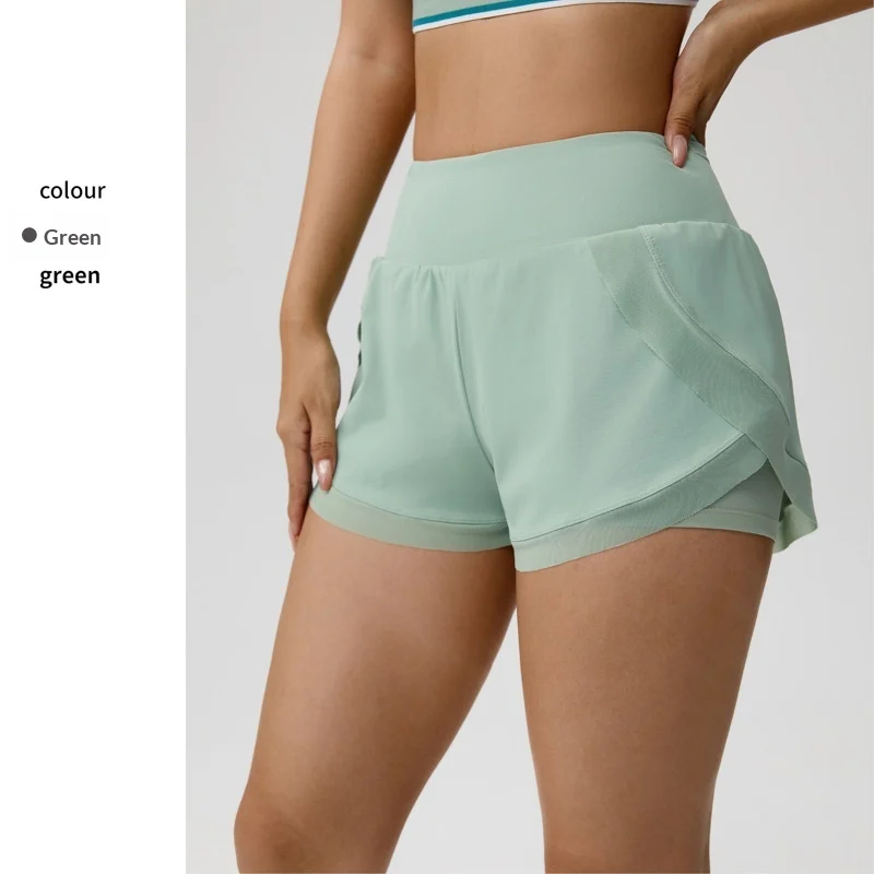 Fake Two-piece Yoga Shorts Womens Thin-style Athletic Fitness — image 8