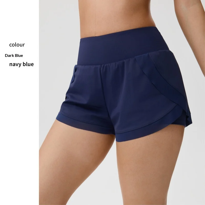 Fake Two-piece Yoga Shorts Womens Thin-style Athletic Fitness — image 2
