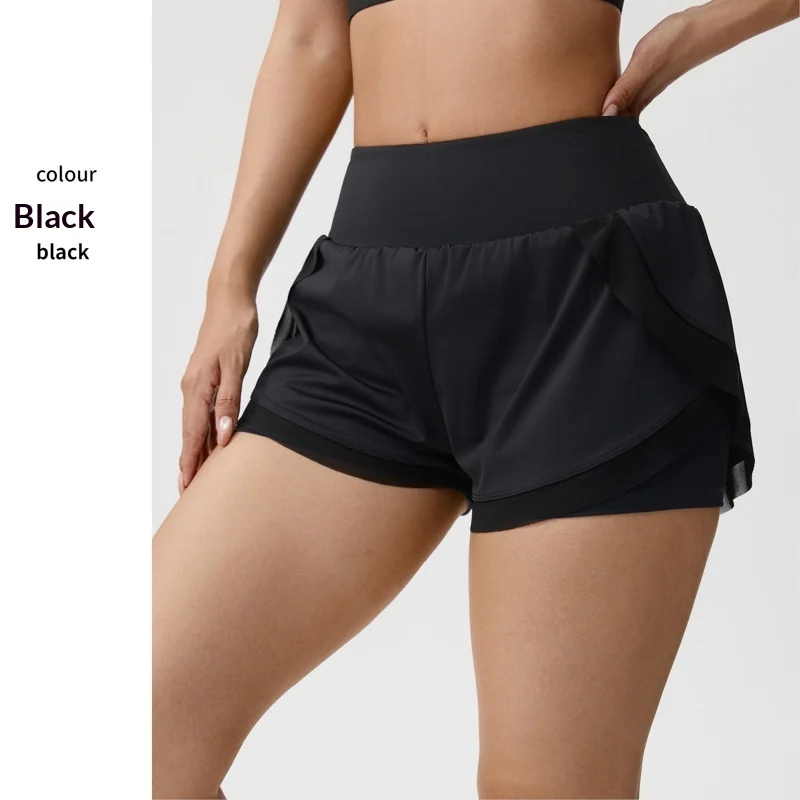 Fake Two-piece Yoga Shorts Womens Thin-style Athletic Fitness — image 4