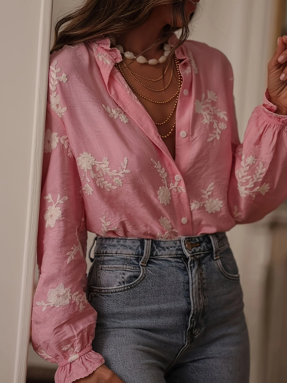 Fall And Winter Long Sleeve Printed Women's Tops For Export To Europe The U.s Stand Up… — image 5