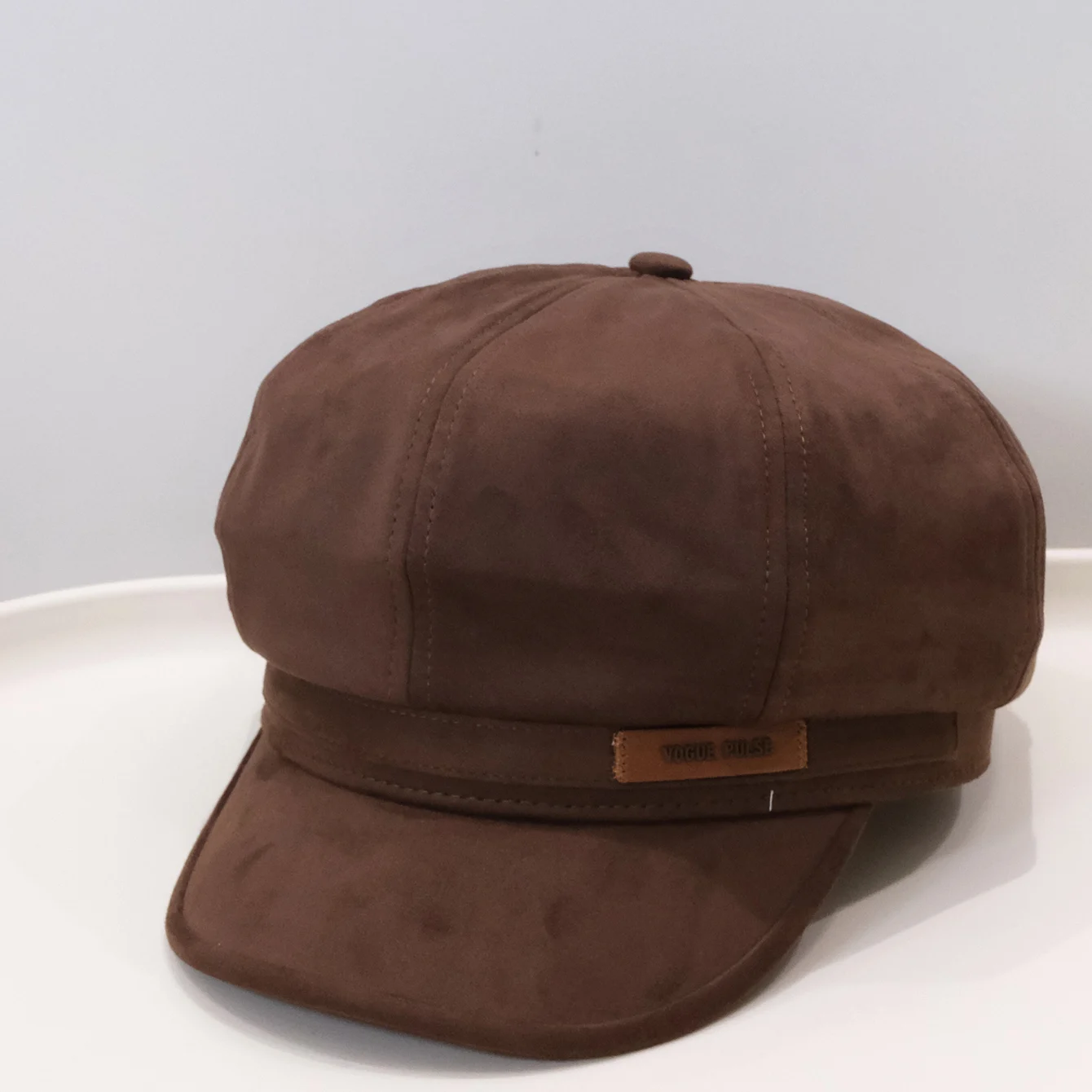Fall Winter Pure Color Elegant All-purpose Octagonal Newsboy Hat Retro British Style… — image 4