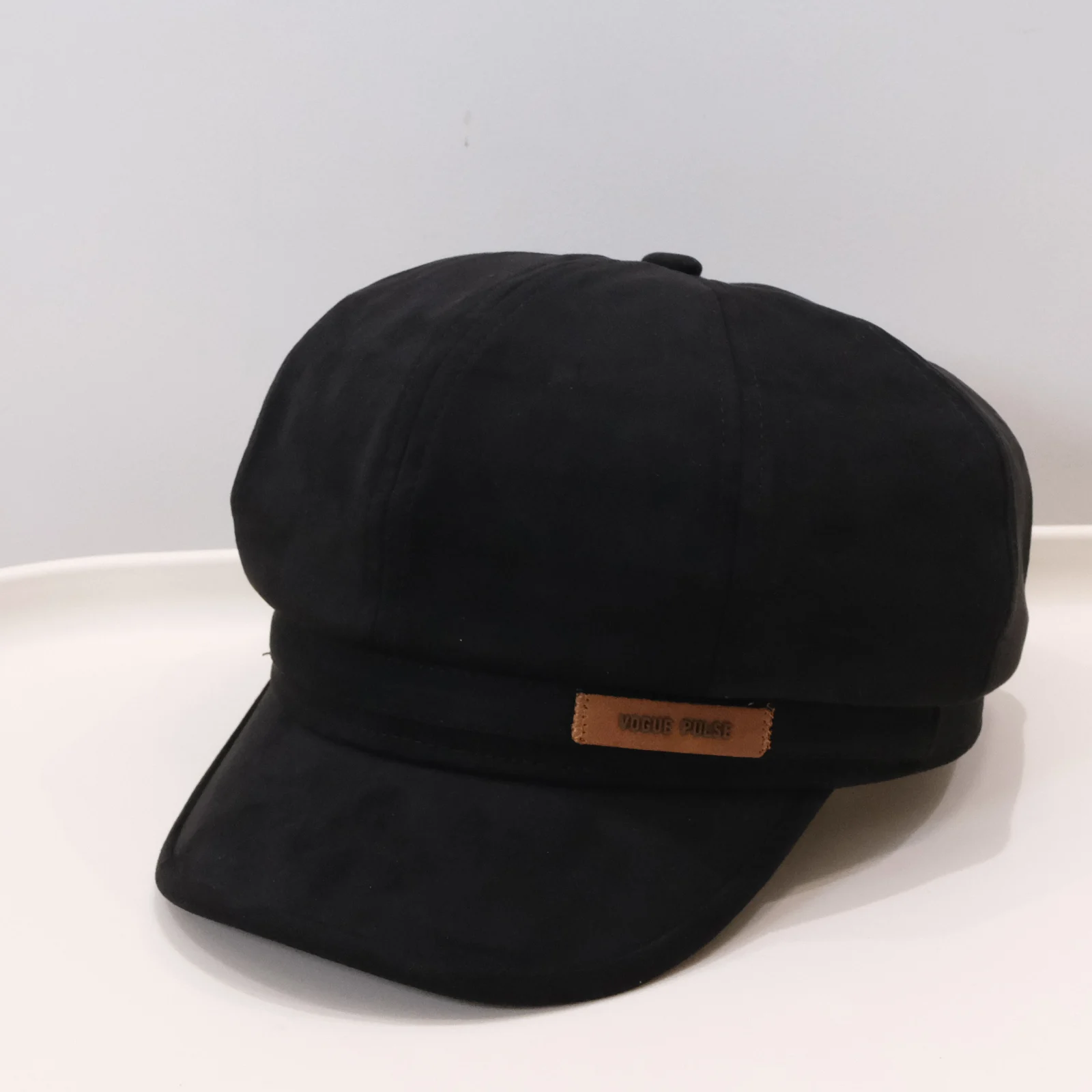 Fall Winter Pure Color Elegant All-purpose Octagonal Newsboy Hat Retro British Style… — image 5