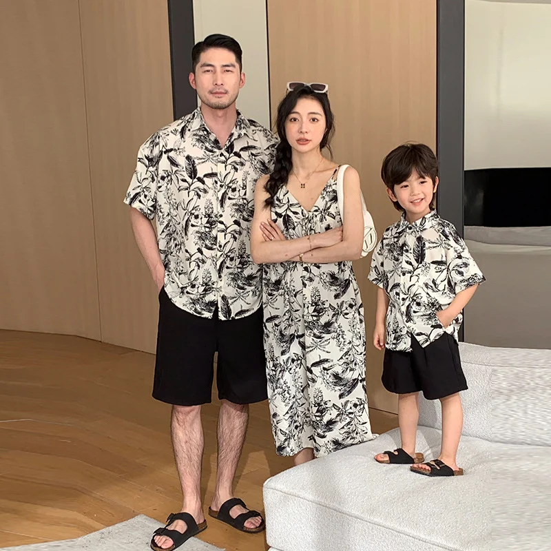 Family-matching Resort-style Printed Short-sleeve Shirt For Beachwear — image 3