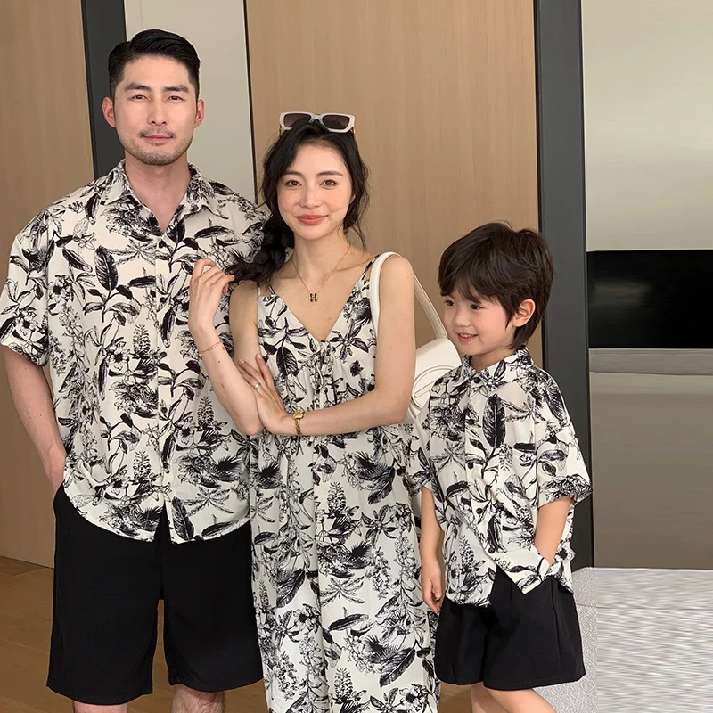 Family-matching Resort-style Printed Short-sleeve Shirt For Beachwear — image 2
