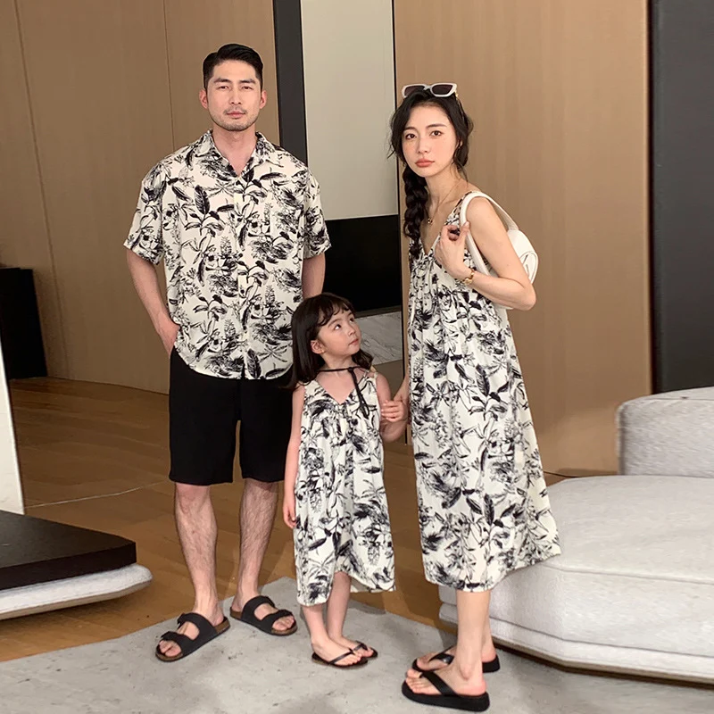 Family-matching Resort-style Printed Short-sleeve Shirt For Beachwear — image 4