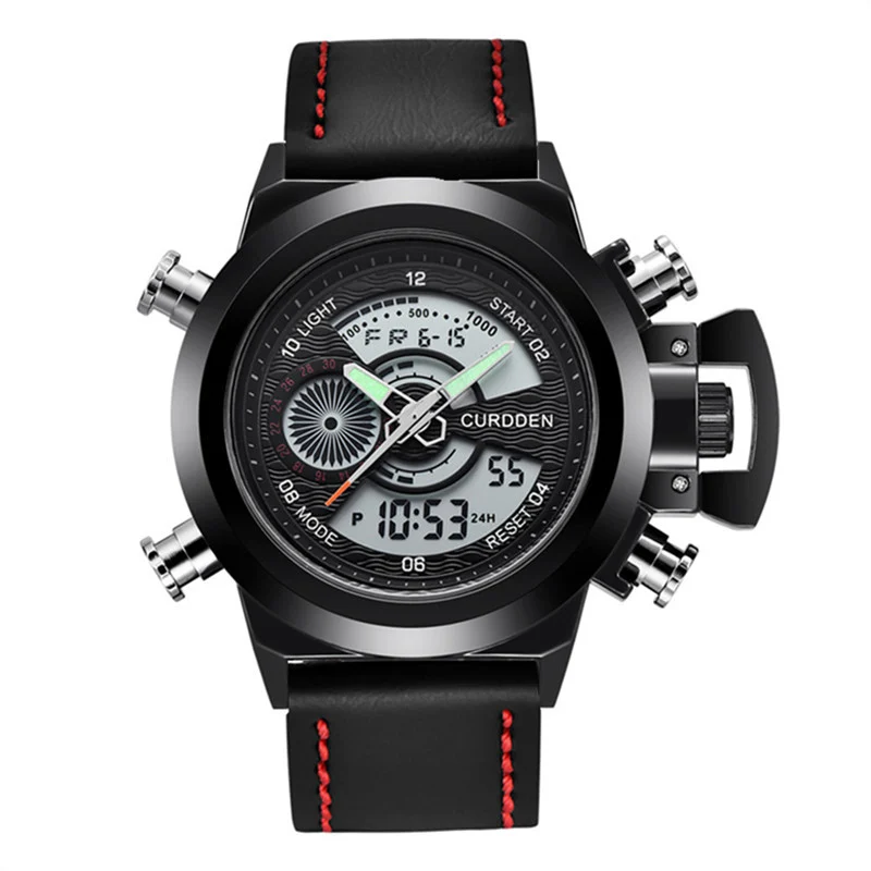Fashion Belt Multi-functional Double Display Sports Watch For Men — image 7
