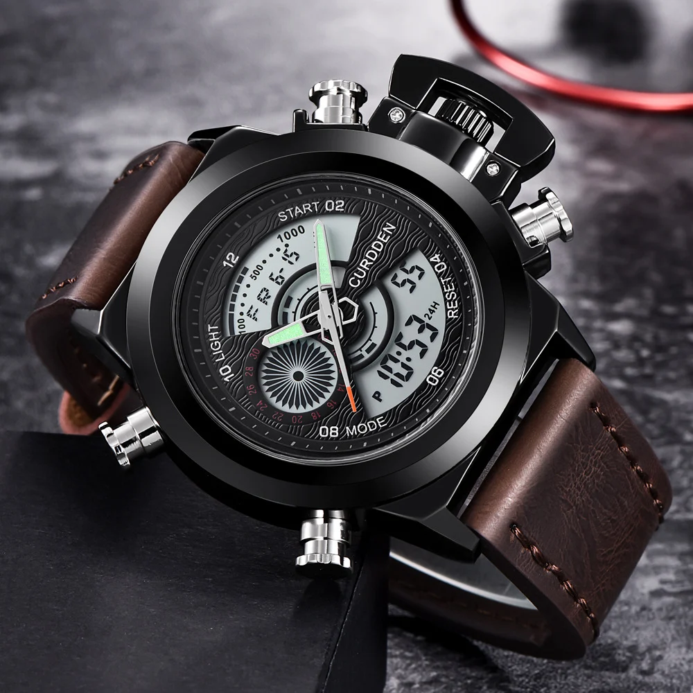 Fashion Belt Multi-functional Double Display Sports Watch For Men — image 6