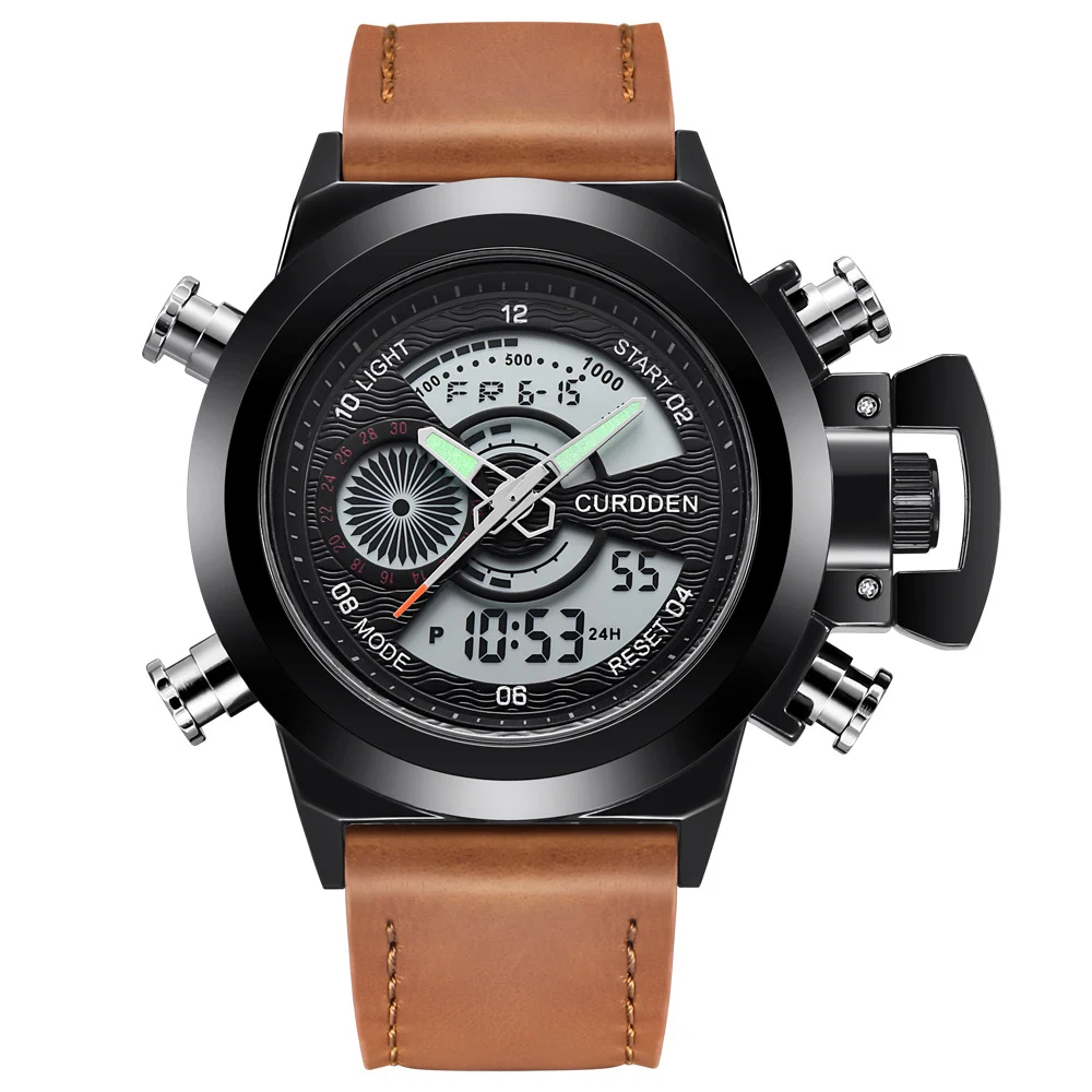 Fashion Belt Multi-functional Double Display Sports Watch For Men — image 4