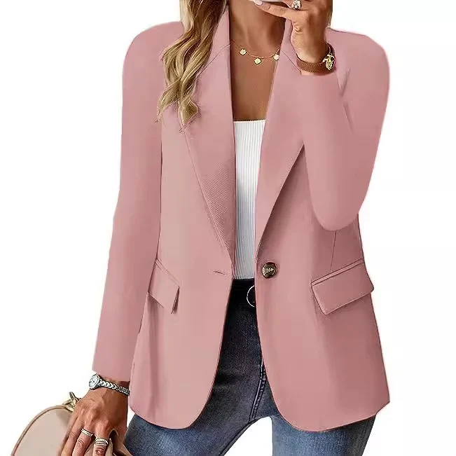 Fashion Casual Women Blazer Long-sleeved Solid Color Cardigan Small Suit Jacket For… — image 5