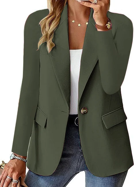 Fashion Casual Women Blazer Long-sleeved Solid Color Cardigan Small Suit Jacket For… — image 2