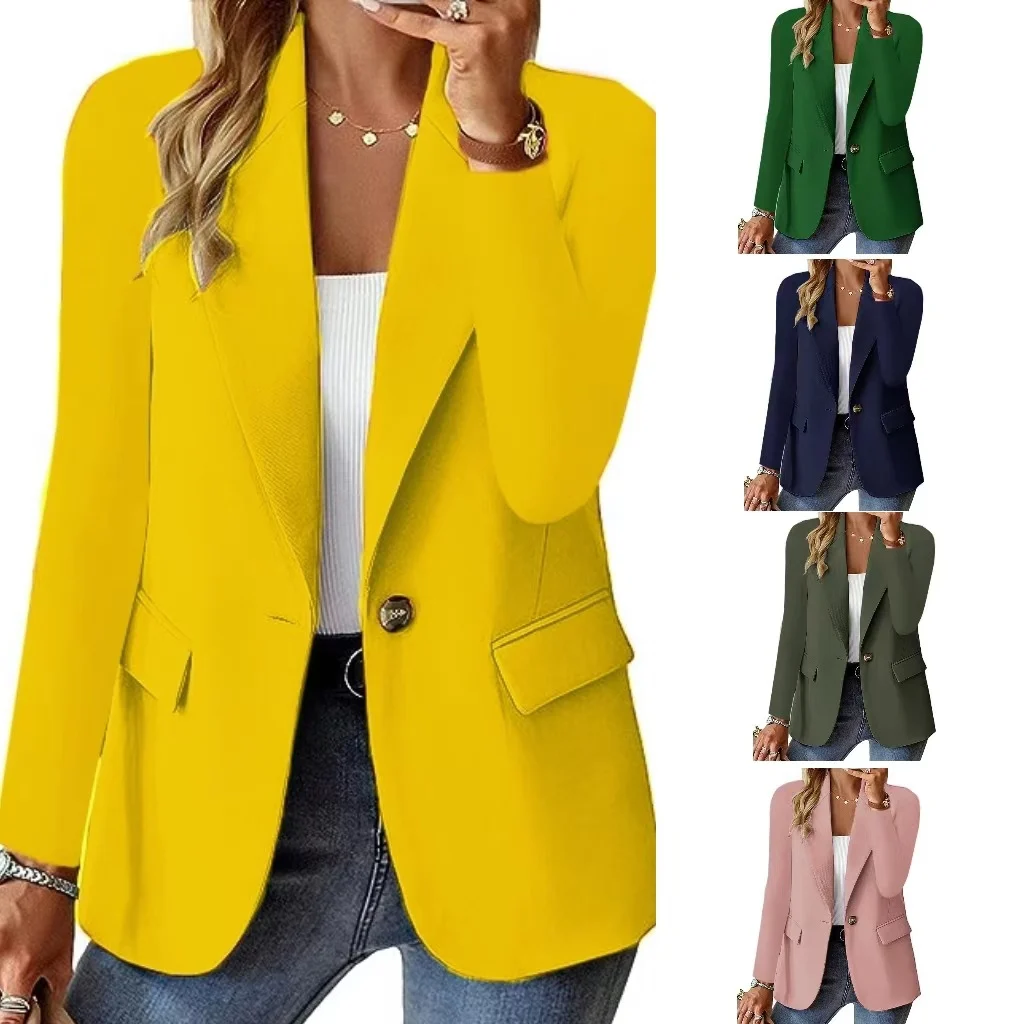 Fashion Casual Women Blazer Long-sleeved Solid Color Cardigan Small Suit Jacket For… — image 6
