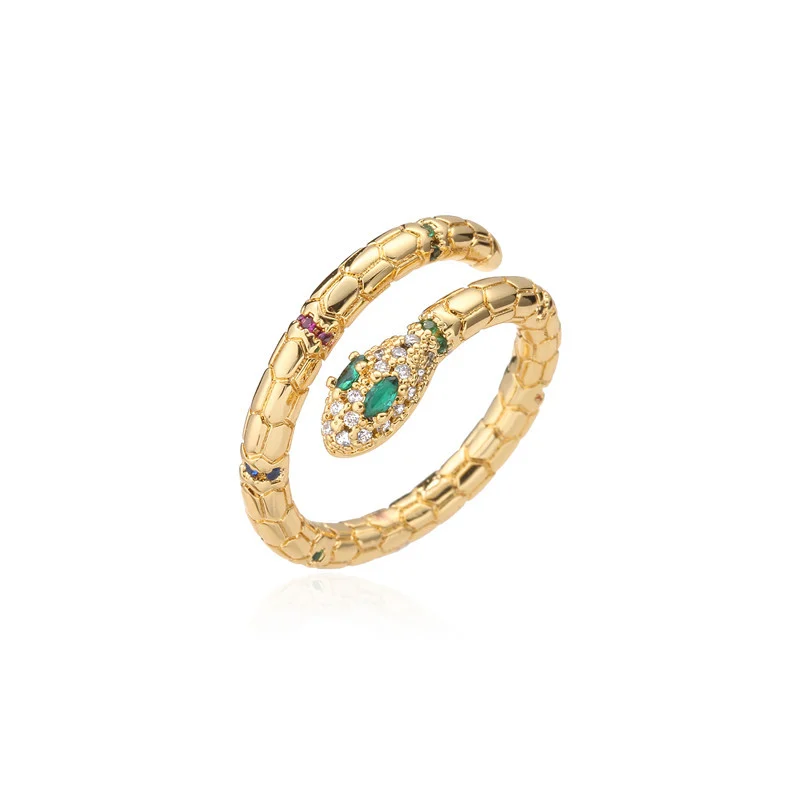 Fashion Gold Color Snake Ring For Women Girl Adjustable Exquisite Shiny Cubic Zirconia… — image 4