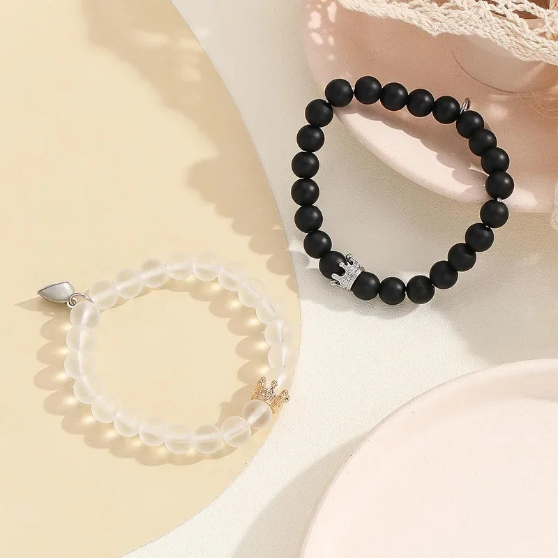 Fashion Jewelry 2pcs Handmade Crown Beaded Charms Bracelet Luminou Heart Glow In The… — image 6