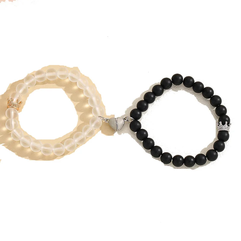 Fashion Jewelry 2pcs Handmade Crown Beaded Charms Bracelet Luminou Heart Glow In The… — image 3