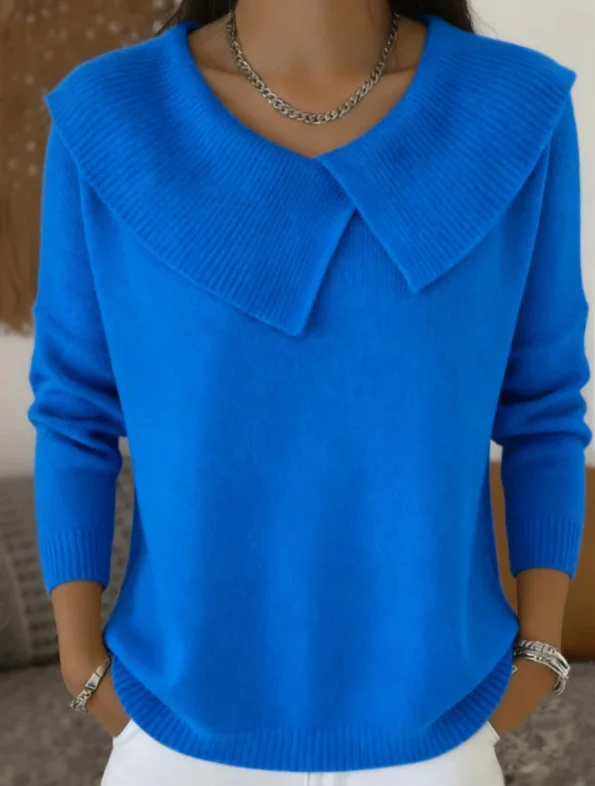 Fashion Korean Retro Playful Temperament Slim Lapel Sweater Knitted Lazy — image 6