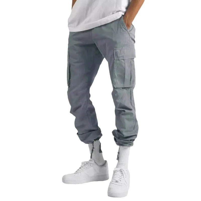 Fashion New Men's Workwear Casual Pants Independent Station Drawstring Multi-pocket Long — image 2