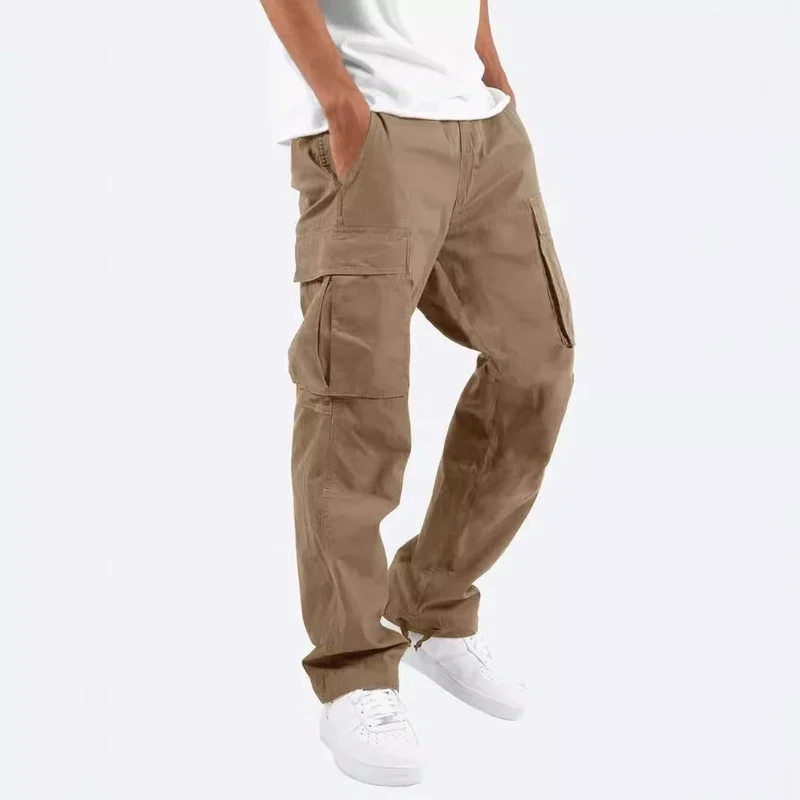 Fashion New Men's Workwear Casual Pants Independent Station Drawstring Multi-pocket Long — image 5