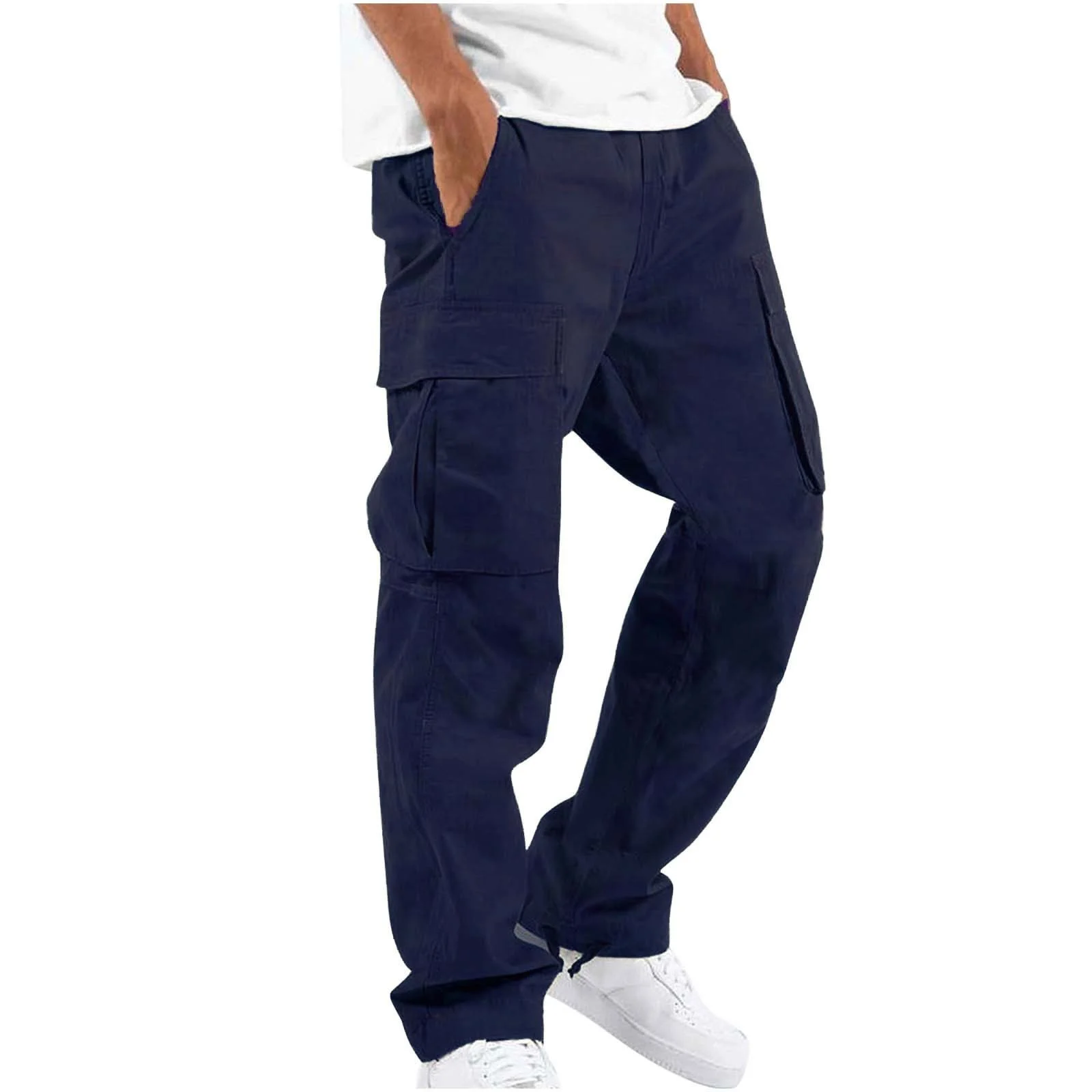 Fashion New Men's Workwear Casual Pants Independent Station Drawstring Multi-pocket Long — image 6