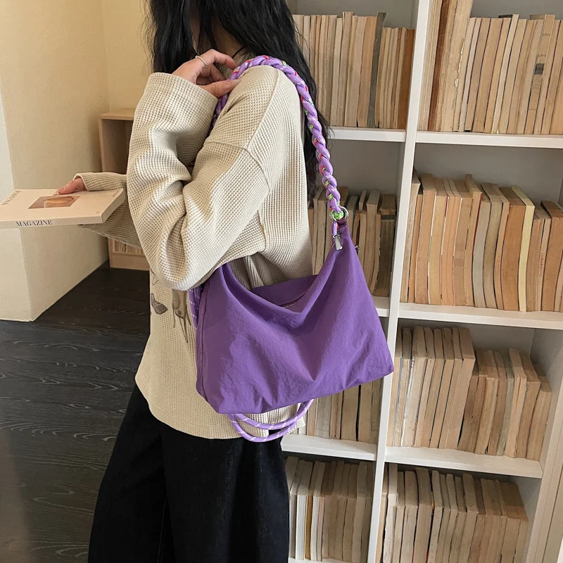Fashionable Casual Color-block Single-shoulder Tote Bag For Women — image 5