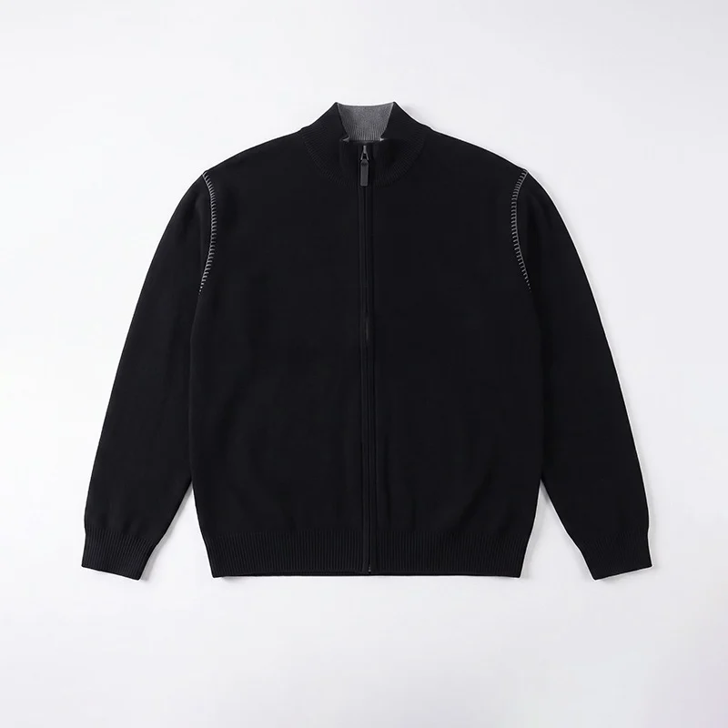 Fashionable Casual Stand-collar Long-sleeved Sweater Men's Coat — image 6