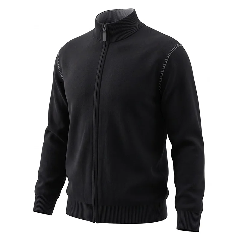 Fashionable Casual Stand-collar Long-sleeved Sweater Men's Coat — image 3