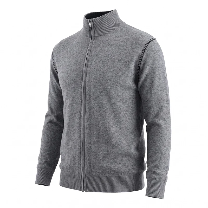 Fashionable Casual Stand-collar Long-sleeved Sweater Men's Coat — image 5