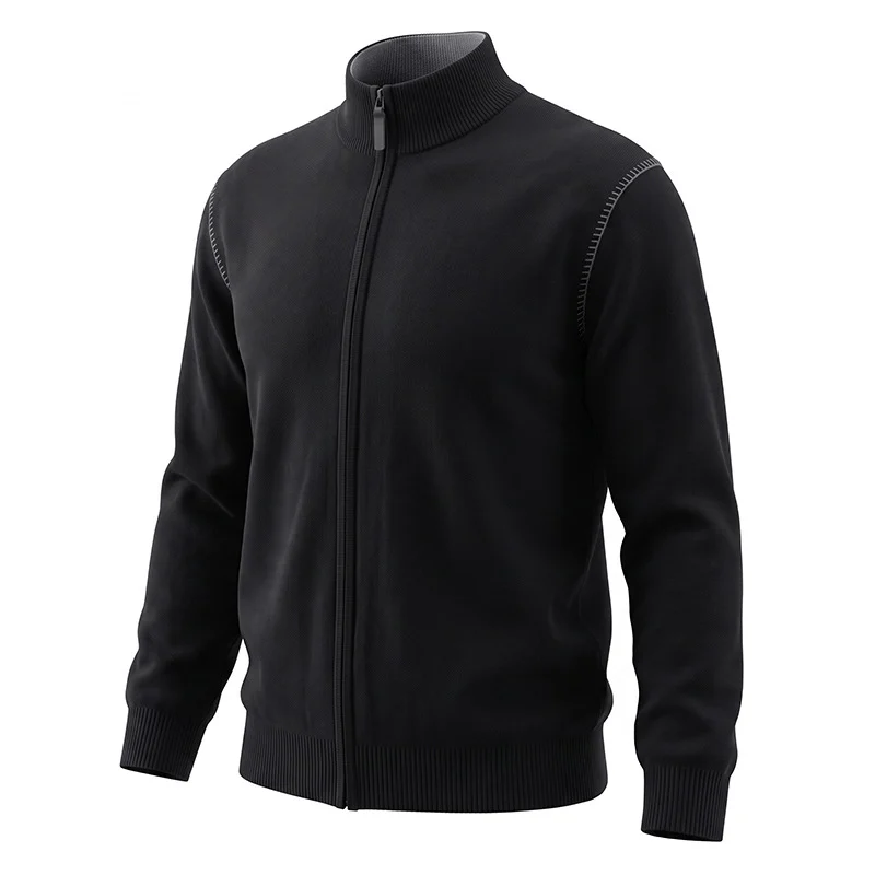Fashionable Casual Stand-collar Long-sleeved Sweater Men's Coat — image 4