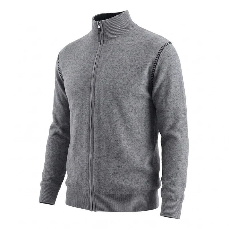 Fashionable Casual Stand-collar Long-sleeved Sweater Men's Coat — image 2