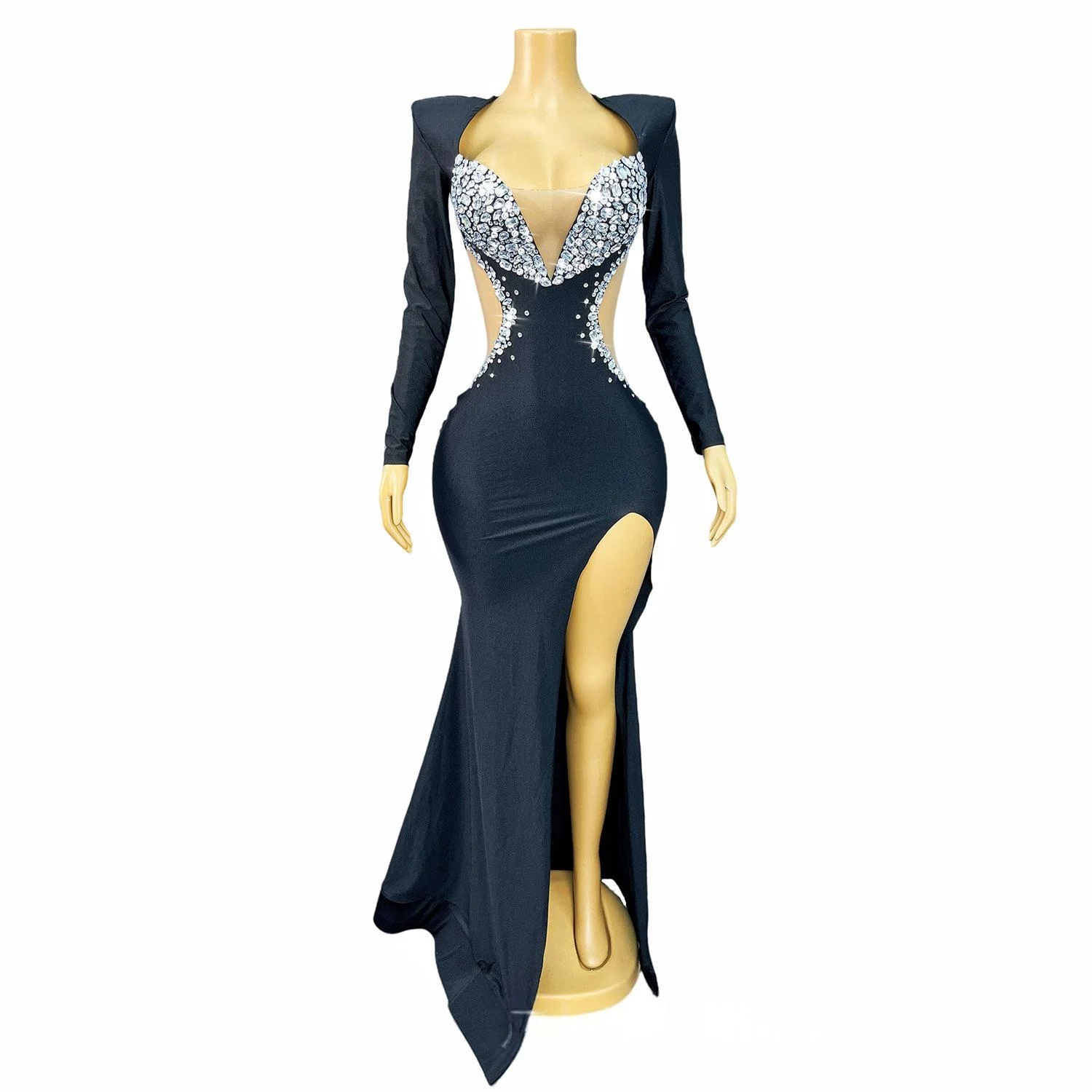 Fashionable Deep-v Sequin-embellished Bodycon Dress — image 5