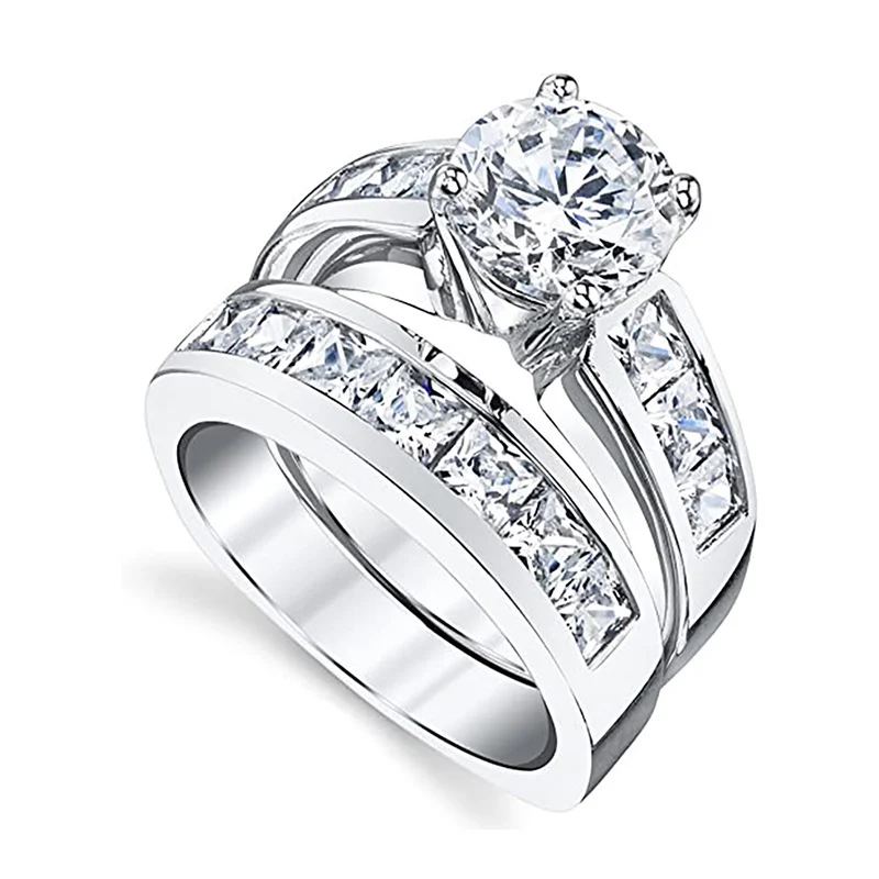 Fashionable Diamond-studded Couple Rings — image 5