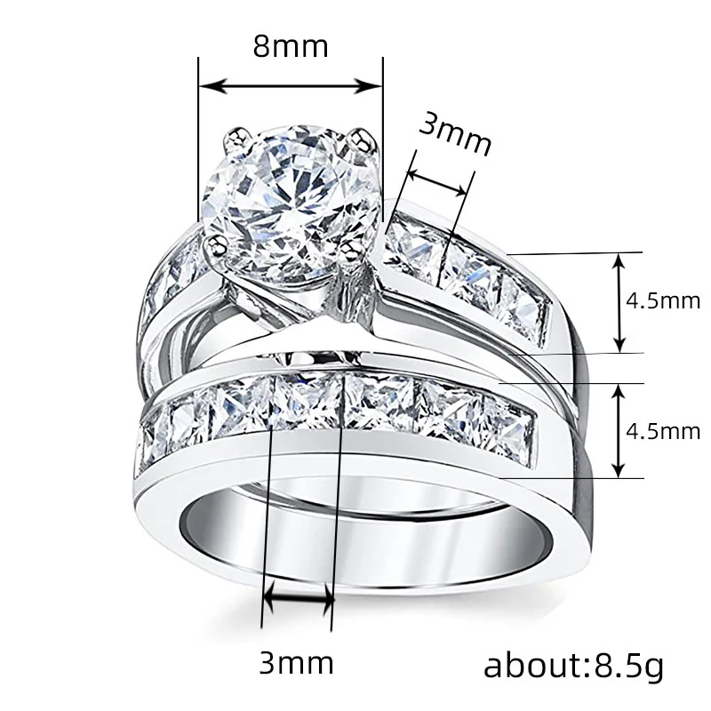 Fashionable Diamond-studded Couple Rings — image 2