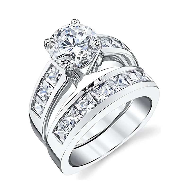 Fashionable Diamond-studded Couple Rings — image 4