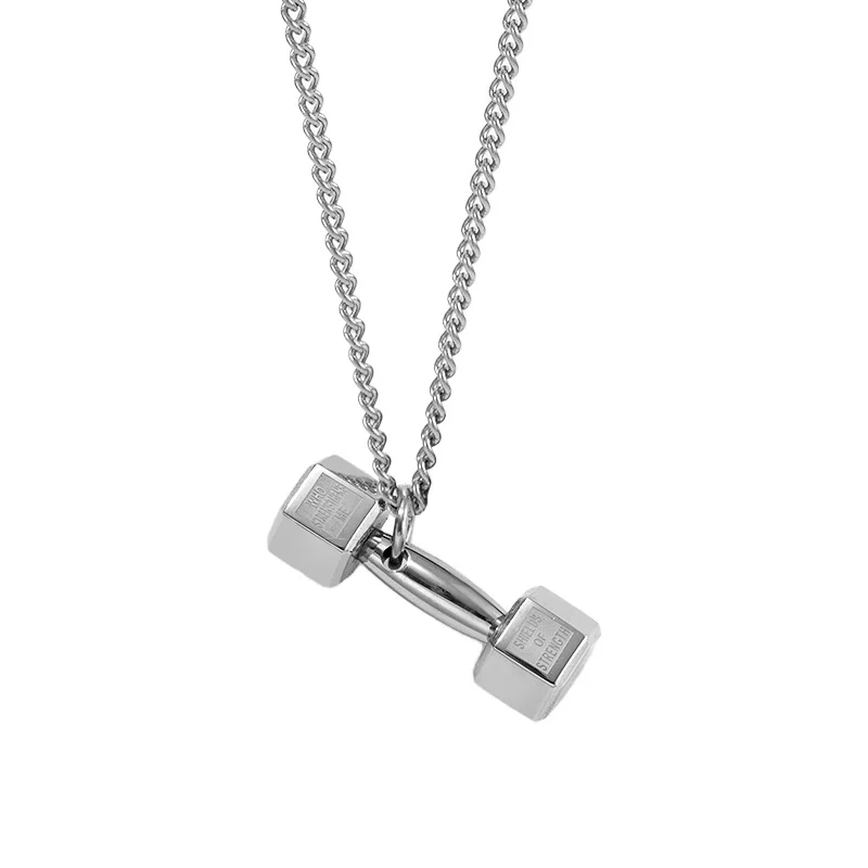 Fashionable Dumbbell Necklace Chain For Men — image 9