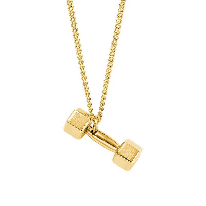Fashionable Dumbbell Necklace Chain For Men — image 4