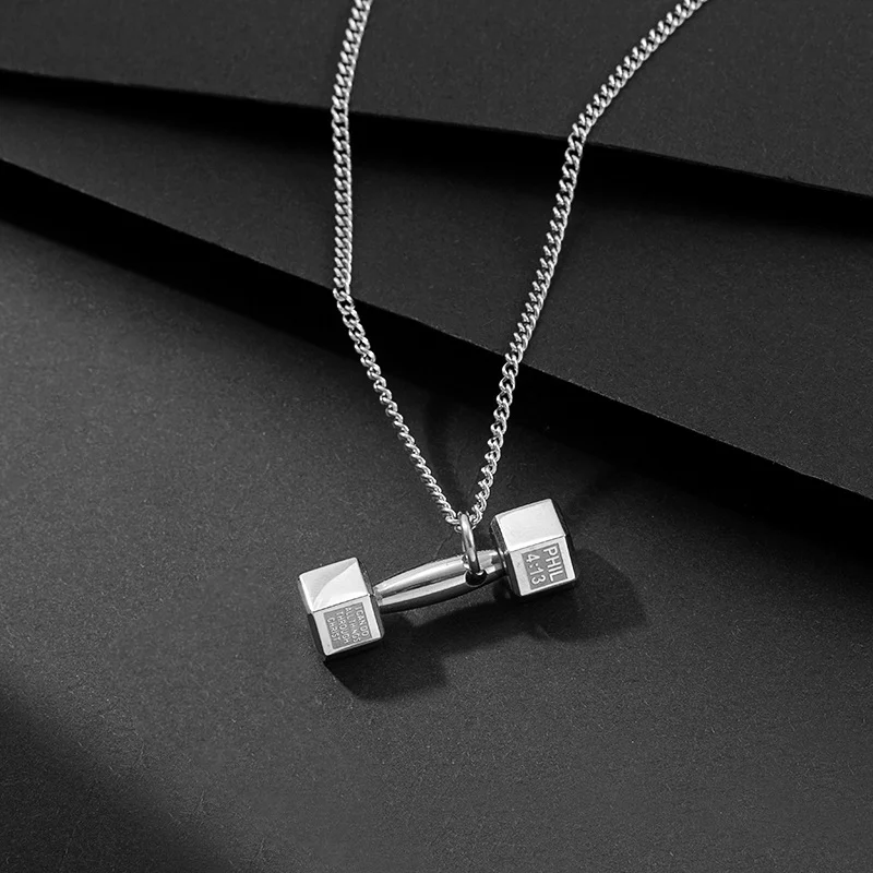 Fashionable Dumbbell Necklace Chain For Men — image 2