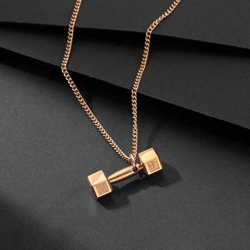 Fashionable Dumbbell Necklace Chain For Men — image 7