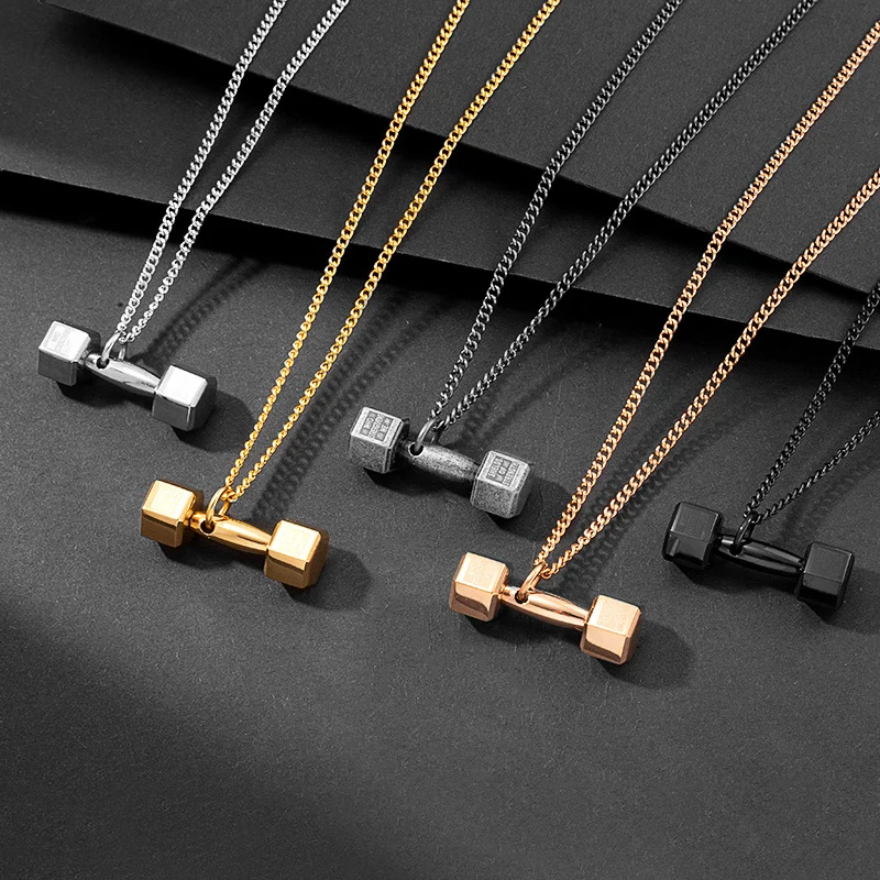 Fashionable Dumbbell Necklace Chain For Men — image 5